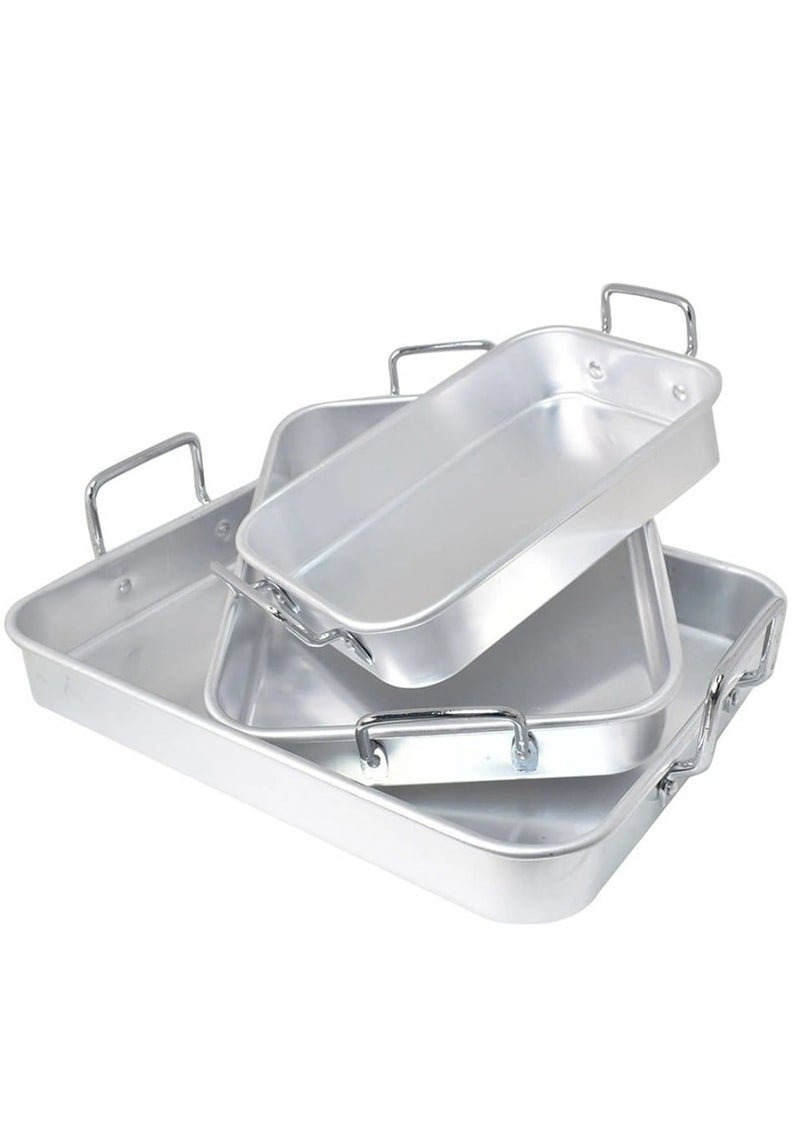 Tray Set Of 3 Pieces with Handle For Baking And Cake For The Oven Size 24cm/28cm/30cm - Image 2